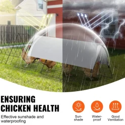 VEVOR Chicken Tunnels, 287 x 78.7 x 24.2 inch(LxWxH) Chicken Tunnels for Yard, Portable Chicken Tunnels for Outside with Corner Frames, 2 Sets, Suitable for Chickens, Ducks, Rabbits