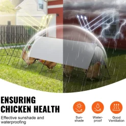 VEVOR Chicken Tunnels, 118.1 x 28 x 24.2 inch (LxWxH) Chicken Tunnels for Yard, Portable Chicken Tunnels for Outside Easy Installation, Chicken Coop Run, Suitable for Chickens, Ducks, Rabbits