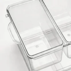 VEVOR Chilled Condiment Server Caddy, 5 Compartment Ice Cooled Serving Container, Plastic Fruit Garnish Tray Platter with Separate Lid, for Taco Salad Bar Accessories, Party Home Restaurant Supplies