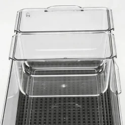 VEVOR Chilled Condiment Server Caddy, 5 Compartment Ice Cooled Serving Container, Plastic Fruit Garnish Tray Platter with Separate Lid, for Taco Salad Bar Accessories, Party Home Restaurant Supplies