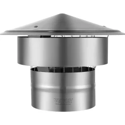 VEVOR Chimney Cap, 6 inch, 304 Stainless Steel Round Roof Rain Cap, 11.81-inch Increased Caps, All Weather & Reinforced Screws & Easy Installation, for Perfect Insulation Vent Cover Outside, Silver