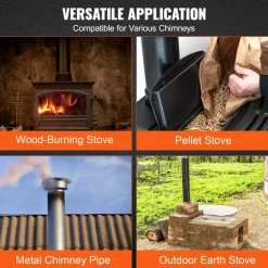 VEVOR Chimney Cap, 6 inch, 304 Stainless Steel Round Roof Rain Cap, 11.81-inch Increased Caps, All Weather & Reinforced Screws & Easy Installation, for Perfect Insulation Vent Cover Outside, Silver