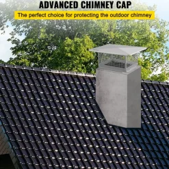 VEVOR Chimney Cap, 8" x 13" Flue Caps, 304 Stainless Steel Fireplace Chimney Cover, Adjustable Metal Spark Arrestor with Bolts Screws, Mesh Chimney Flue Cover for Outside Existing Clay Flue Tile