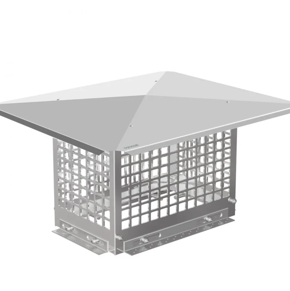 VEVOR Chimney Cap, 8" x 13" Flue Caps, 304 Stainless Steel Fireplace Chimney Cover, Adjustable Metal Spark Arrestor with Bolts Screws, Mesh Chimney Flue Cover for Outside Existing Clay Flue Tile