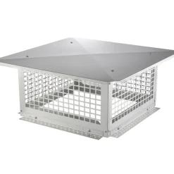 VEVOR Chimney Cap, 17 x 17 inch, 304 Stainless Steel Fireplace Chimney Cover, Not Easily Toppled & Practical Accessories & Easy Installation, Fits Mesh Flue Covers Outside Clay Flue Shingles, Silver