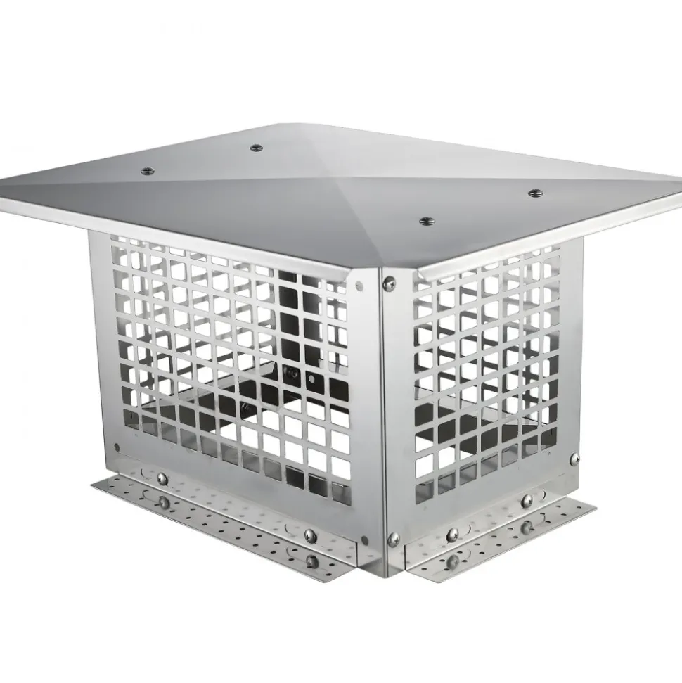 VEVOR Chimney Cap, 13 x 9 inch, 304 Stainless Steel Fireplace Chimney Cover, Not Easily Toppled & Practical Accessories & Easy Installation, Fits Mesh Flue Covers Outside Clay Flue Shingles, Silver