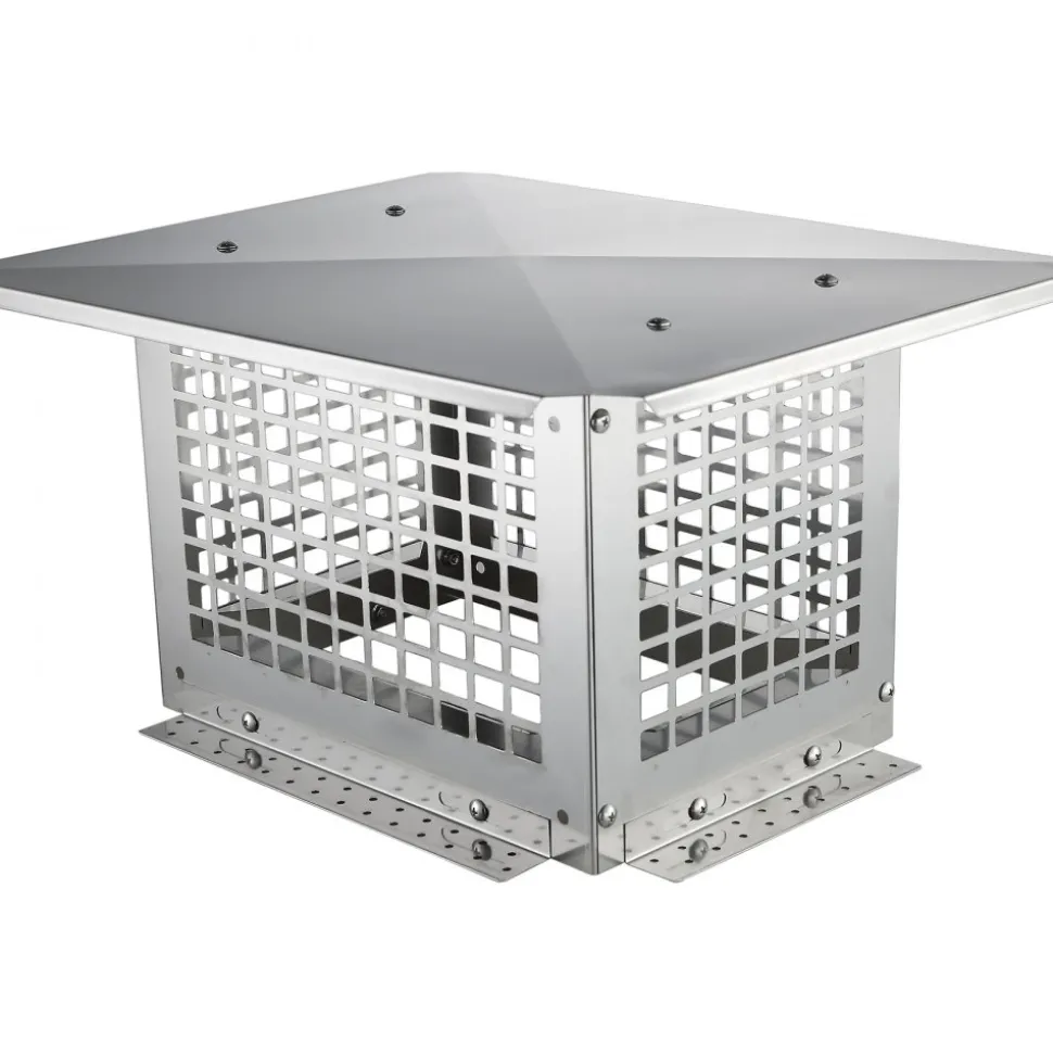 VEVOR Chimney Cap, 13 x 9 inch, 304 Stainless Steel Fireplace Chimney Cover, Not Easily Toppled & Practical Accessories & Easy Installation, Fits Mesh Flue Covers Outside Clay Flue Shingles, Silver