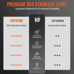 VEVOR Chimney Cap, 12 x 12 inch, 304 Stainless Steel Fireplace Chimney Cover, Not Easily Toppled & Practical Accessories & Easy Installation, Fits Mesh Flue Covers Outside Clay Flue Shingles, Silver