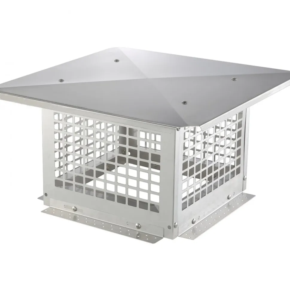 VEVOR Chimney Cap, 12 x 12 inch, 304 Stainless Steel Fireplace Chimney Cover, Not Easily Toppled & Practical Accessories & Easy Installation, Fits Mesh Flue Covers Outside Clay Flue Shingles, Silver