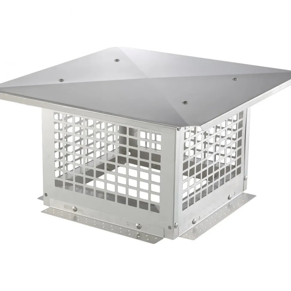 VEVOR Chimney Cap, 12 x 12 inch, 304 Stainless Steel Fireplace Chimney Cover, Not Easily Toppled & Practical Accessories & Easy Installation, Fits Mesh Flue Covers Outside Clay Flue Shingles, Silver