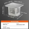 VEVOR Chimney Cap, 9 x 9 inch, 304 Stainless Steel Fireplace Chimney Cover, Not Easily Toppled & Practical Accessories & Easy Installation, Fits Mesh Flue Covers Outside Clay Flue Shingles, Silver