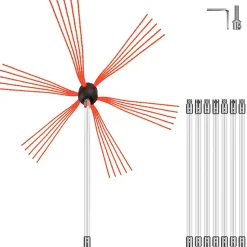 VEVOR Chimney Sweep Kit 26FT, Chimney Brush 315 Inch Chimney Brush Rod Kit 8 Rods with Nylon Flexible Rods .