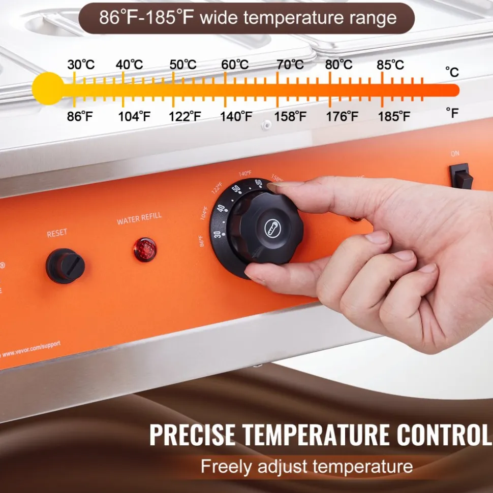 VEVOR Chocolate Tempering Machine, 26.5 Lbs 3 Tanks Chocolate Melting Pot TEMP Control 86~185℉, 1500W Stainless Steel Electric Commercial Food Warmer For Chocolate/Milk/Cream Melting and Heating