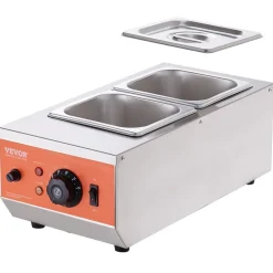 VEVOR Chocolate Tempering Machine, 9 Lbs 2 Tanks Chocolate Melting Pot with TEMP Control 86~185℉, 800W Stainless Steel Electric Commercial Food Warmer For Chocolate/Milk/Cream Melting and Heating