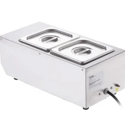 VEVOR Chocolate Tempering Machine, 9 Lbs 2 Tanks Chocolate Melting Pot with TEMP Control 86~185℉, 800W Stainless Steel Electric Commercial Food Warmer For Chocolate/Milk/Cream Melting and Heating