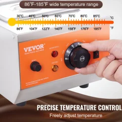 VEVOR Chocolate Tempering Machine, 9 Lbs 2 Tanks Chocolate Melting Pot with TEMP Control 86~185℉, 800W Stainless Steel Electric Commercial Food Warmer For Chocolate/Milk/Cream Melting and Heating