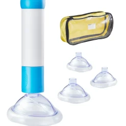 VEVOR Choking Rescue Device, Portable Airway Clear Anti Choking Suction Device with 4 Multi-size Masks and 1 Storage Bag, First Aid Kit for Removing Blocked Objects, for Home, School, Travel