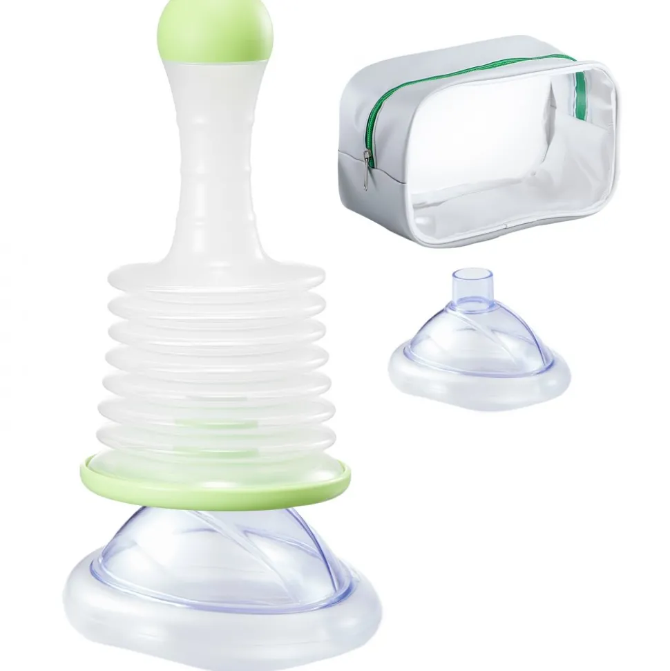 VEVOR Choking Rescue Device, Portable Airway Clear Anti Choking Suction Device with 2 Multi-size Masks and 1 Storage Bag, First Aid Kit for Removing Blocked Objects, for Home, School, Travel