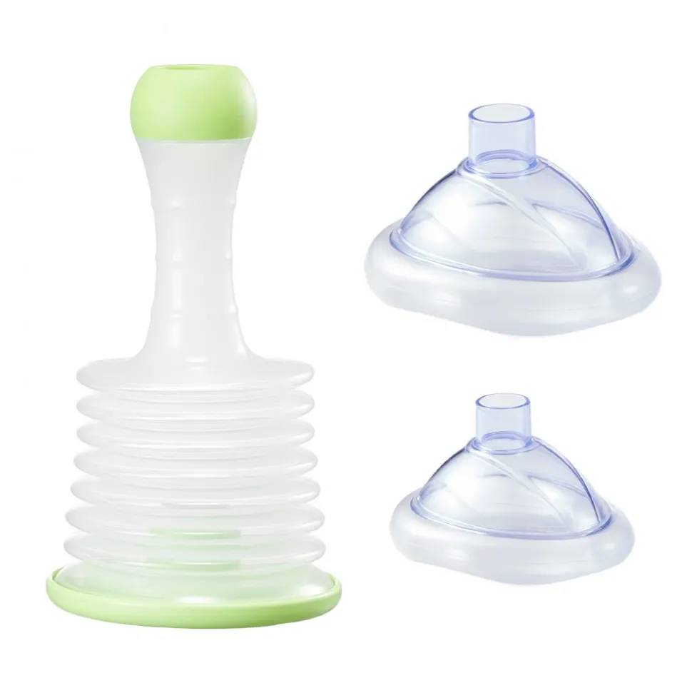 VEVOR Choking Rescue Device, Portable Airway Clear Anti Choking Suction Device with 2 Multi-size Masks and 1 Storage Bag, First Aid Kit for Removing Blocked Objects, for Home, School, Travel