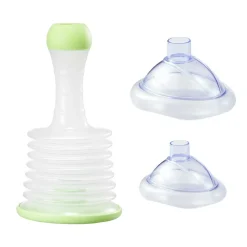 VEVOR Choking Rescue Device, Portable Airway Clear Anti Choking Suction Device with 5 Multi-size Masks and 1 Storage Bag, First Aid Kit for Removing Blocked Objects, for Home, School, Travel