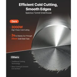 VEVOR Chop Saw 16-inch Cold Cut Blade 3000 W Powerful Motor Cut Off Saw, For Cutting Metal, -45° to 45° Adjustable Angle, Efficient Dry Cutting, Stable, with Thickened Blade Guard and Scale Ruler