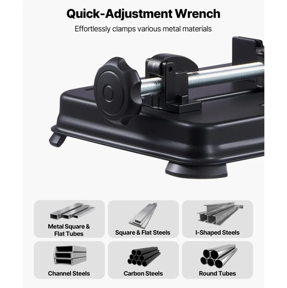 VEVOR Chop Saw, 7-1/4 in Stainless Steel Cold Cut Blade, 1200 W Motor, 4000 r/min Speed, 0-45° Adjustable Cutting Angle, Metal Cutting Chop Saw for Metal Square and Flat Tubes, I-Shaped Steels