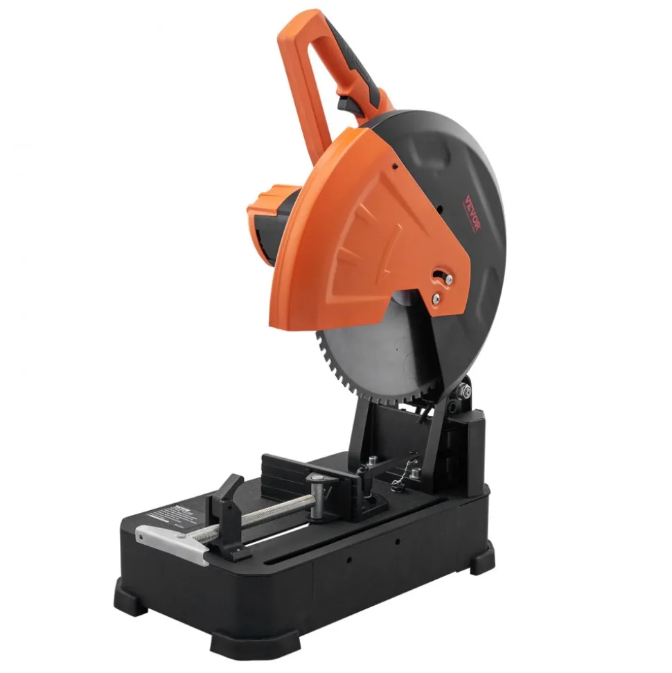 VEVOR Chop Saw, 14"/355mm Blade Diameter Cut Off Saw, 2800W 1200RPM Steel Cutting Machine, 0-45° Adjustable Dry Cut Chop Saw, Miter Saw for Cutting Metal Cold Cut Saw for Steel/Rebar/Iron/Aluminum