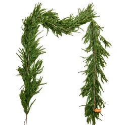 VEVOR Christmas Garland, 9-FT Realistic Norfolk Pine Garland, Evergreen Real Touch Artificial Faux Greenery Garlands, for Holiday Indoor Outdoor Xmas Decoration on Table, Mantel, and Fireplace