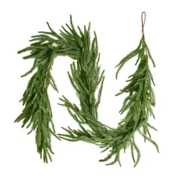 VEVOR Christmas Garland, 5-FT Realistic Norfolk Pine Garland, Evergreen Real Touch Artificial Faux Greenery Garlands, for Holiday Indoor Outdoor Xmas Decoration on Table, Mantel, and Fireplace