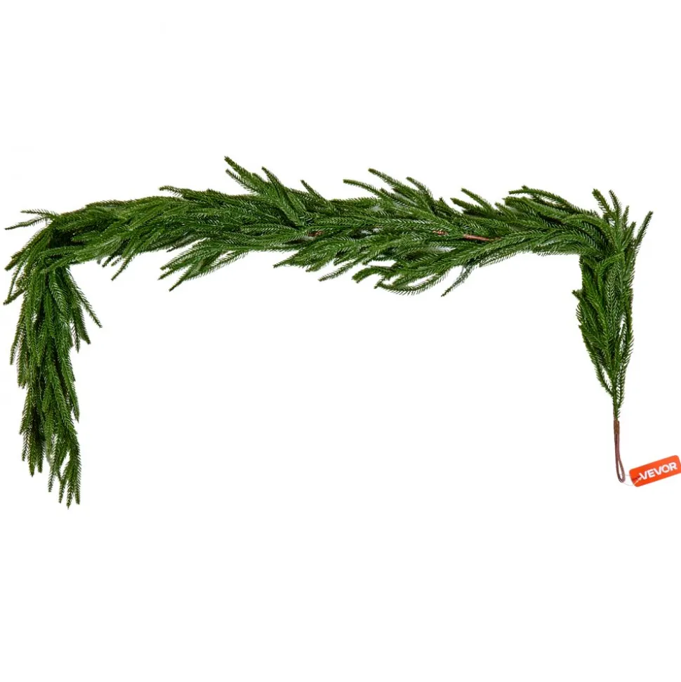VEVOR Christmas Garland, 5-FT Realistic Norfolk Pine Garland, Evergreen Real Touch Artificial Faux Greenery Garlands, for Holiday Indoor Outdoor Xmas Decoration on Table, Mantel, and Fireplace