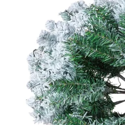 VEVOR Christmas Tree, 4ft Prelit Flocked Artificial Tree, Full Holiday Xmas Deco Trees with 120 Warm White LED Lights, 8 Lighting Modes & 539 Branch Tips for Home Party Office Decoration