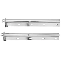 VEVOR Chrome Straight Spring Loaded Mud Flap Hangers, 1-1/8" Bolt Spacing Mudflap Hangers for Semi Trucks, 1 Pair Heavy Duty Semi Truck Mud Flap Hanger Set with Reflective Strips, Silver
