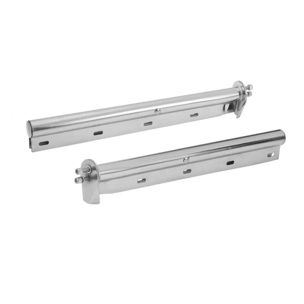 VEVOR Chrome Straight Spring Loaded Mud Flap Hangers, 1-1/8" Bolt Spacing Mudflap Hangers for Semi Trucks, 1 Pair Heavy Duty Semi Truck Mud Flap Hanger Set with Reflective Strips, Silver