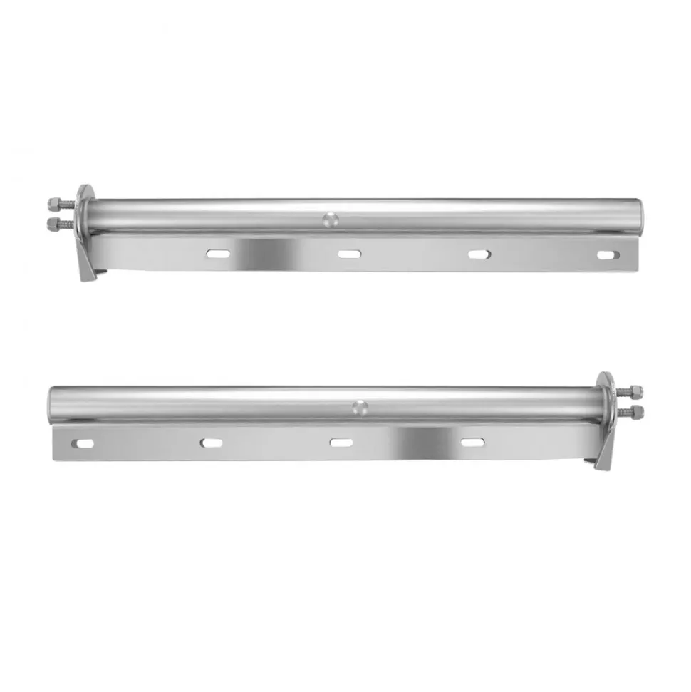 VEVOR Chrome Straight Spring Loaded Mud Flap Hangers, 1-1/8" Bolt Spacing Mudflap Hangers for Semi Trucks, 1 Pair Heavy Duty Semi Truck Mud Flap Hanger Set with Reflective Strips, Silver