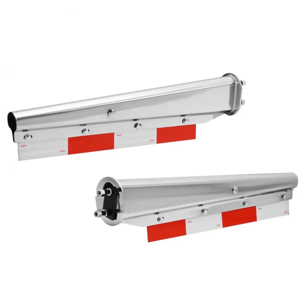 VEVOR Chrome Straight Spring Loaded Mud Flap Hangers, 2-1/2" Bolt Spacing Mudflap Hangers for Semi Trucks, 1 Pair Heavy Duty Semi Truck Mud Flap Hanger Set with Aluminum Reflective Plates, Silver