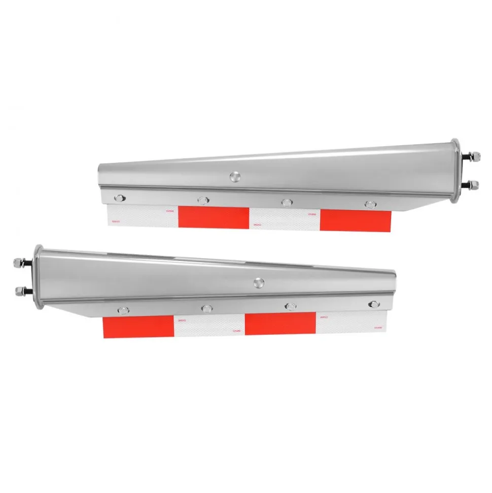 VEVOR Chrome Straight Spring Loaded Mud Flap Hangers, 2-1/2" Bolt Spacing Mudflap Hangers for Semi Trucks, 1 Pair Heavy Duty Semi Truck Mud Flap Hanger Set with Aluminum Reflective Plates, Silver