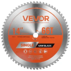 VEVOR Circular Saw Blade, 14 inch Diameter, 66 Sharp Alloy Teeth, 1 inch Arbor, Fine Finish, Metal Cutting Blade for Circular Saw, with Noise-Reducing Heat Vents, for Cutting Steel and Aluminum