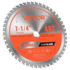 VEVOR Circular Saw Blade, 10 inch Diameter, 50 Sharp Alloy Teeth, 5/8 inch Arbor, Fine Finish, Wood Cutting Blade for Circular Saw, with Noise-Reducing Heat Vents, for Cutting Plywood, OSB, Hardwood