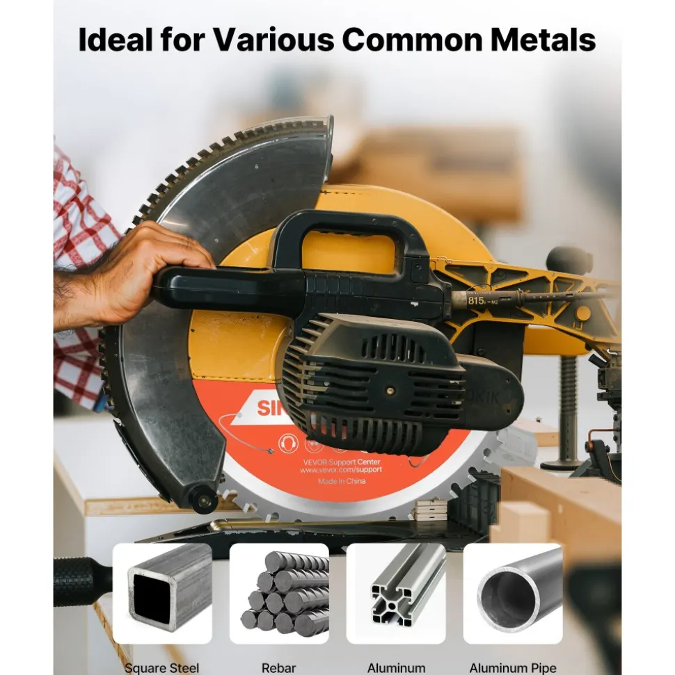 VEVOR Circular Saw Blade, 7-1/4 inch Diameter, 48 Sharp Alloy Teeth, 5/8 inch Arbor, Fine Finish, Metal Cutting Blade for Circular Saw, with Noise-Reducing Heat Vents, for Cutting Steel and Aluminum