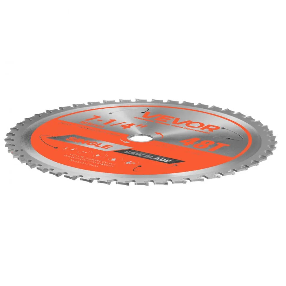 VEVOR Circular Saw Blade, 7-1/4 inch Diameter, 48 Sharp Alloy Teeth, 5/8 inch Arbor, Fine Finish, Metal Cutting Blade for Circular Saw, with Noise-Reducing Heat Vents, for Cutting Steel and Aluminum