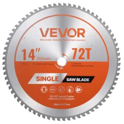 VEVOR Circular Saw Blade, 14 inch Diameter, 72 Sharp Alloy Teeth, 1 inch Arbor, Fine Finish, Metal Cutting Blade for Circular Saw, with Noise-Reducing Heat Vents, for Cutting Steel and Aluminum