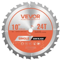 VEVOR Circular Saw Blade, 8 inch Diameter, 42 Sharp Alloy Teeth, 1 inch Arbor, Fine Finish, Wood Cutting Blade for Circular Saw, with Noise-Reducing Heat Vents, for Cutting Plywood, OSB, and Hardwood