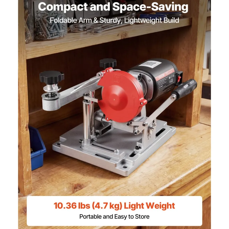 VEVOR Circular Saw Blade Sharpener, 370W 3590RPM Rotary Angle Mill Grinder Sharpening Machine with 5" Grinding Wheel & 6 Saw Centerings - Fits Φ3.2" to Φ27.5" Circular Saw Blades