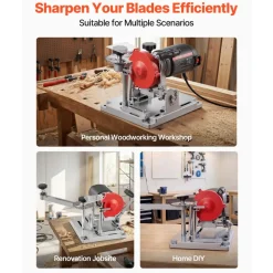 VEVOR Circular Saw Blade Sharpener, 370W 3590RPM Rotary Angle Mill Grinder Sharpening Machine with 5