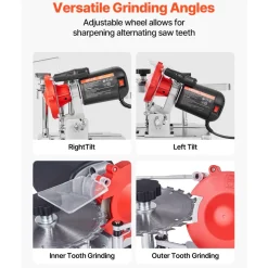 VEVOR Circular Saw Blade Sharpener, 370W 3590RPM Rotary Angle Mill Grinder Sharpening Machine with 5
