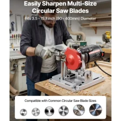 VEVOR Circular Saw Blade Sharpener, 370W 3590RPM Rotary Angle Mill Grinder Sharpening Machine with 5