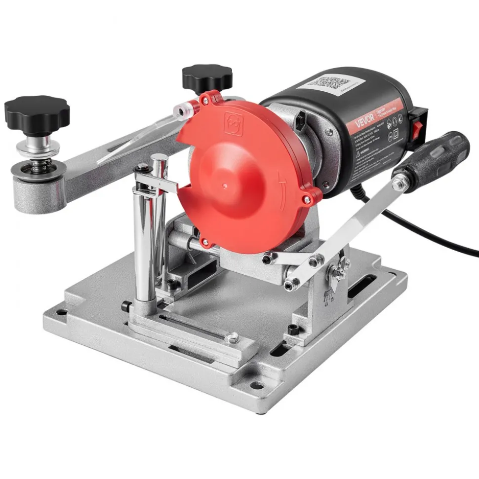 VEVOR Circular Saw Blade Sharpener, 370W 3590RPM Rotary Angle Mill Grinder Sharpening Machine with 5" Grinding Wheel & 6 Saw Centerings - Fits Φ3.2" to Φ27.5" Circular Saw Blades