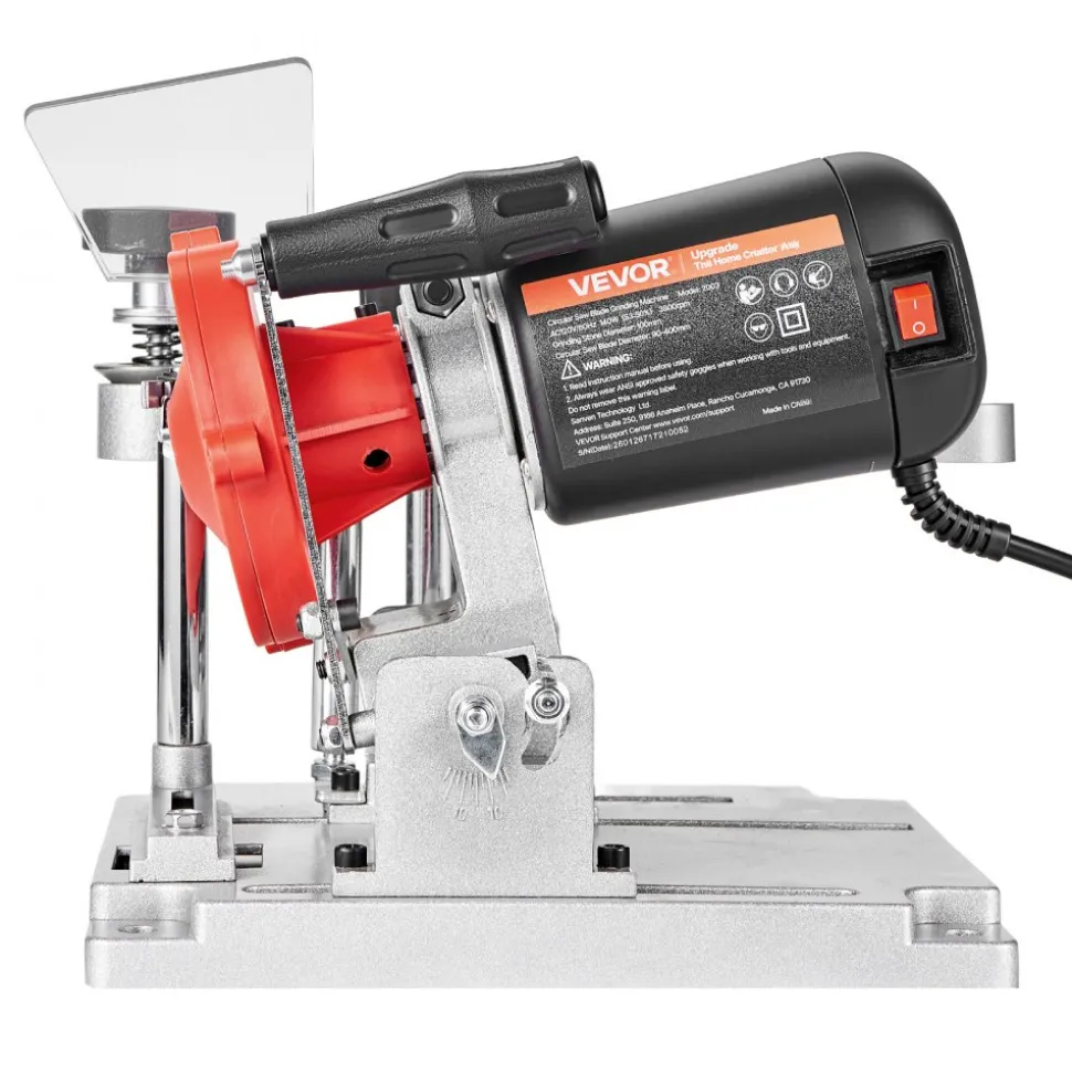 VEVOR Circular Saw Blade Sharpener, 370W 3590RPM Rotary Angle Mill Grinder Sharpening Machine with 5" Grinding Wheel & 6 Saw Centerings - Fits Φ3.2" to Φ27.5" Circular Saw Blades
