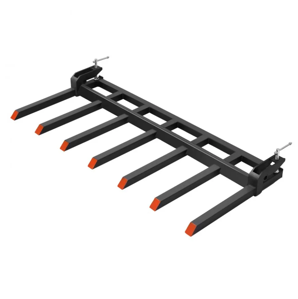 VEVOR 68.5" Clamp on Debris Forks for Buckets, 7 Fork Tines, 4560lbs Load Capacity, Heavy Duty Pallet Forks for Tractor Loader Skid Steer, Bolt on Bucket Attachments for Removing Yard Waste and Debris