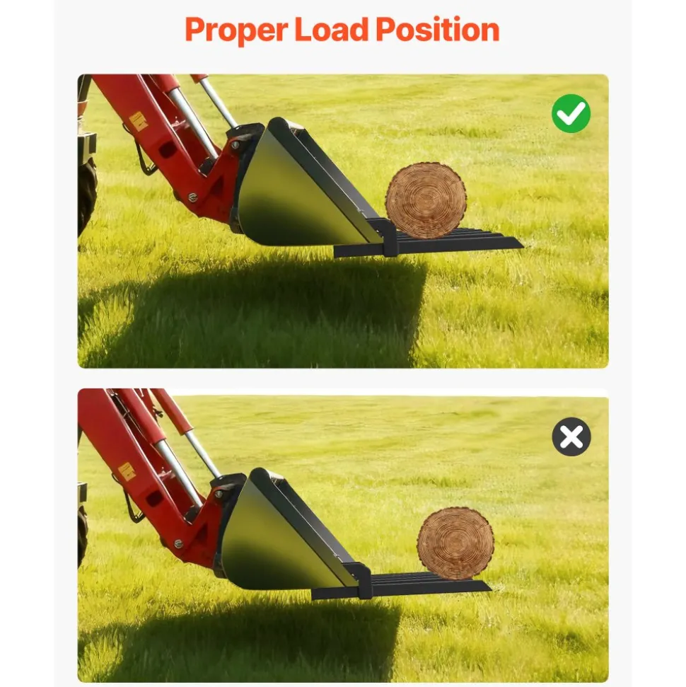 VEVOR 68.5" Clamp on Debris Forks for Buckets, 7 Fork Tines, 4560lbs Load Capacity, Heavy Duty Pallet Forks for Tractor Loader Skid Steer, Bolt on Bucket Attachments for Removing Yard Waste and Debris